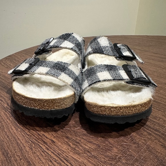 Birkenstock Arizona Shearling - Wool in Plaid White - Picture 6 of 12